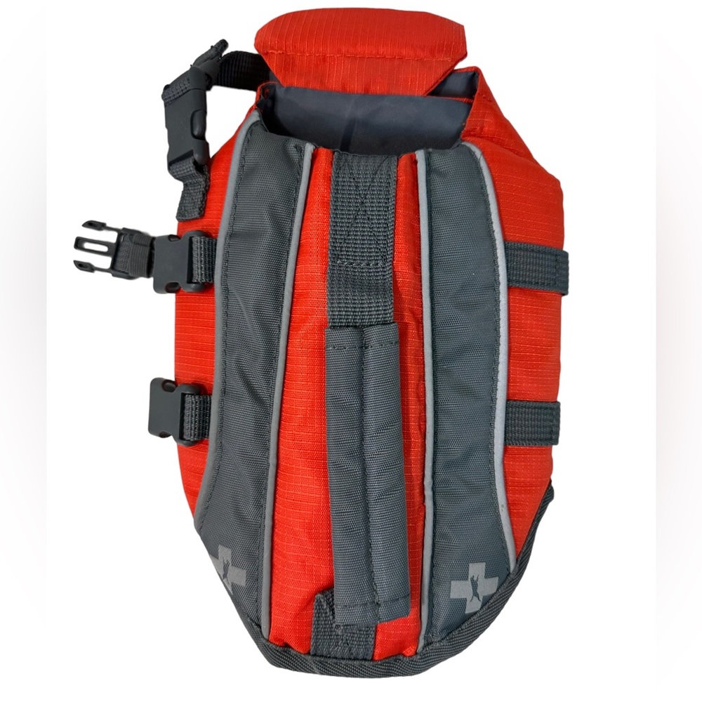 Dog LifeSaver Swim Vest Orange Gray Adjustable Poly Foam